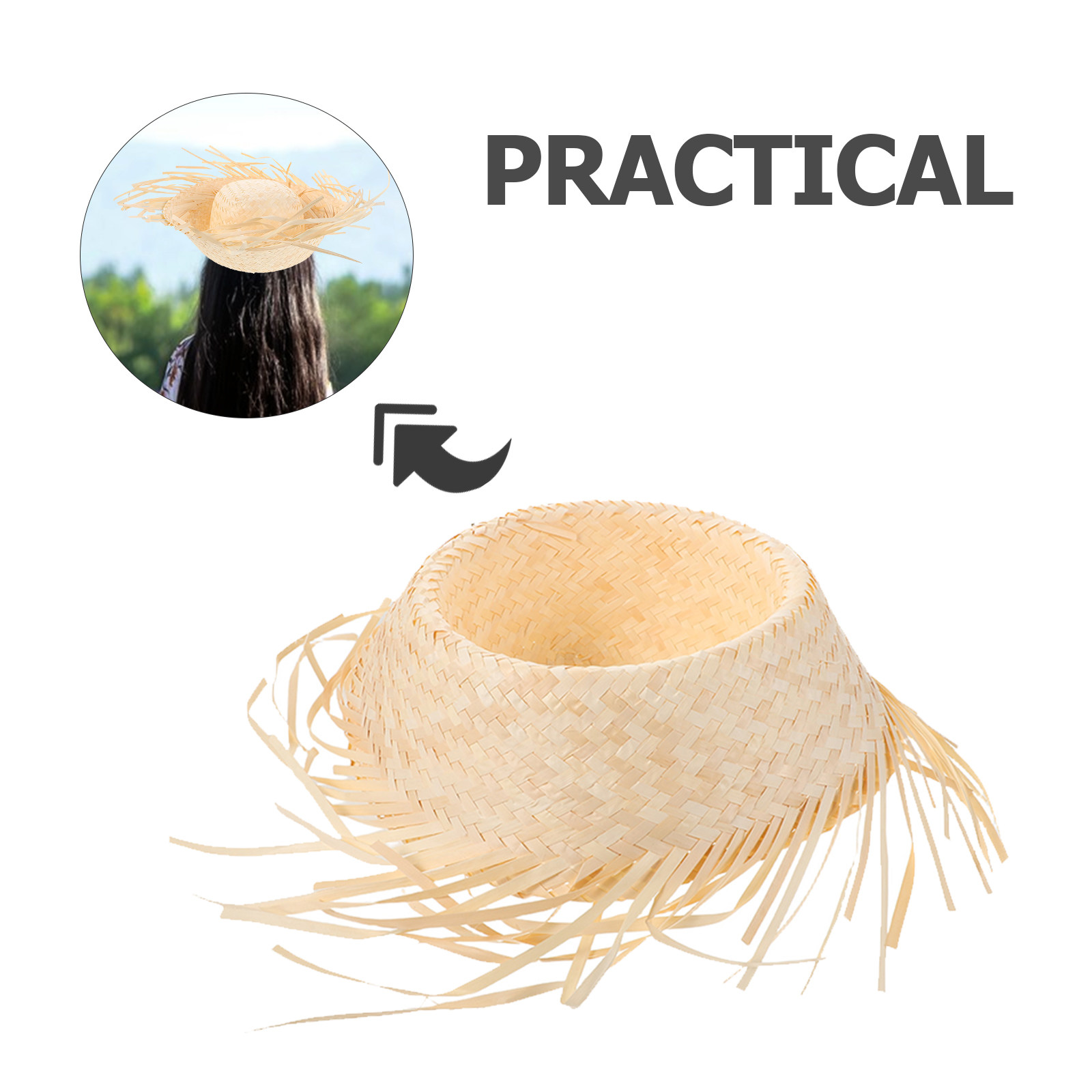2Pcs Hawaiian Straw Hat Chicke - огляд і ціна Hat Floppy Wide